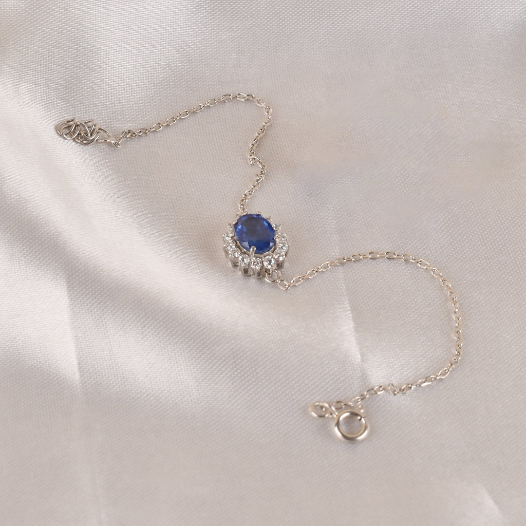 925 Silver Tanzanite Halo Bracelet