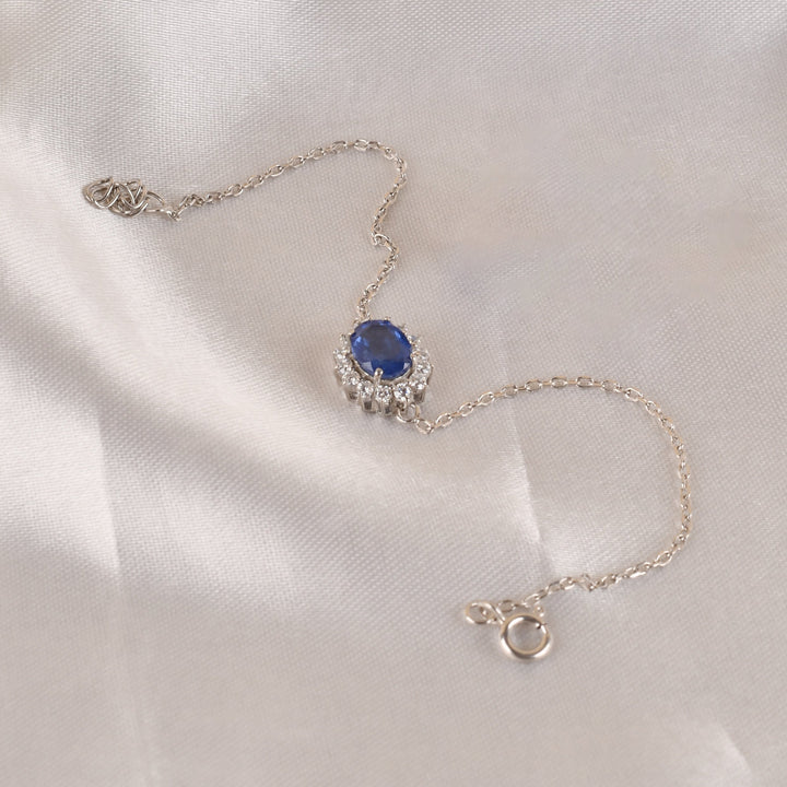 925 Silver Tanzanite Halo Bracelet