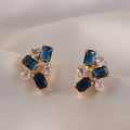 Blue Swarovski Cluster Stud Earrings