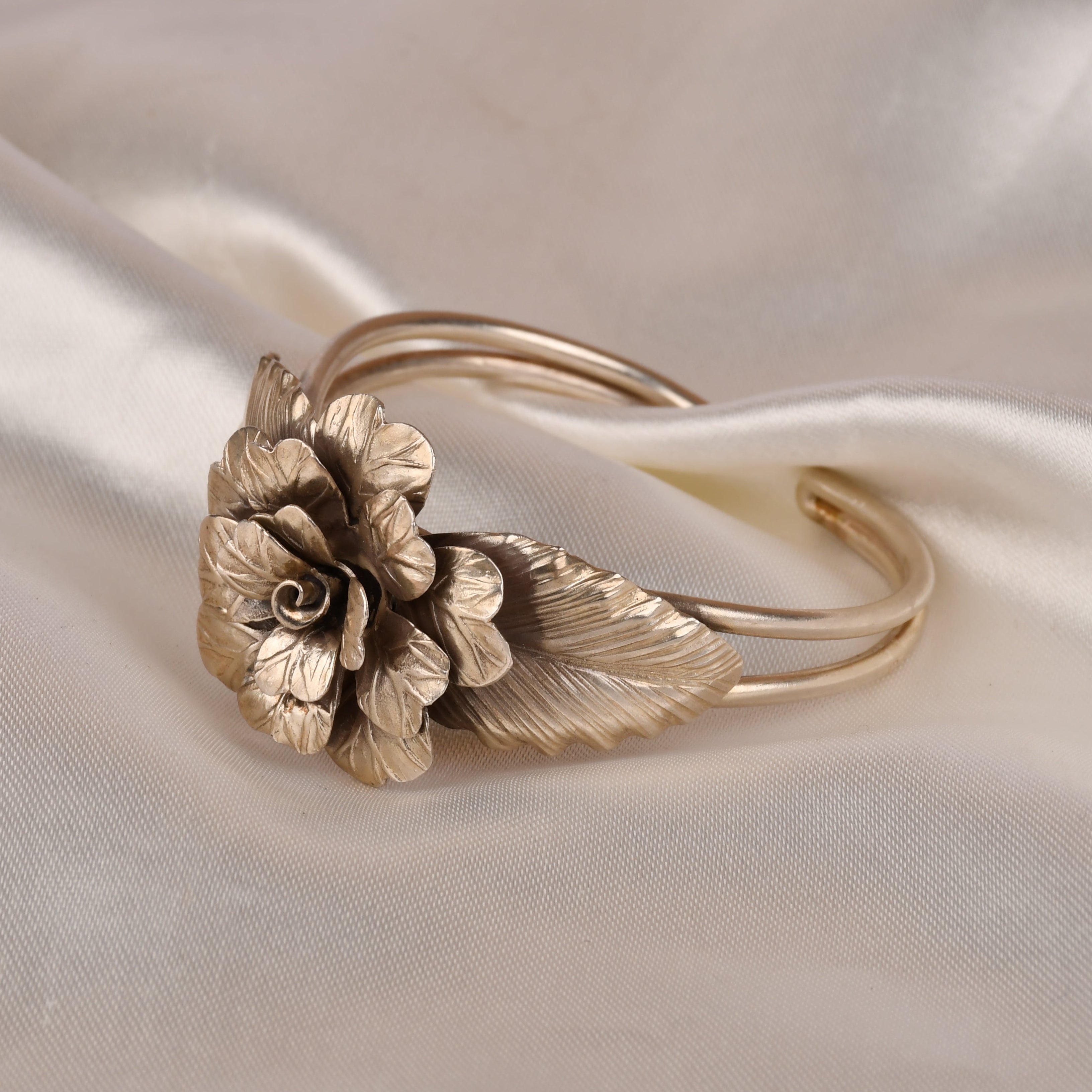 Petal Layer Silver Bangle