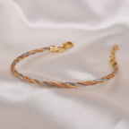 Slim Triple Tone Weave Bracelet