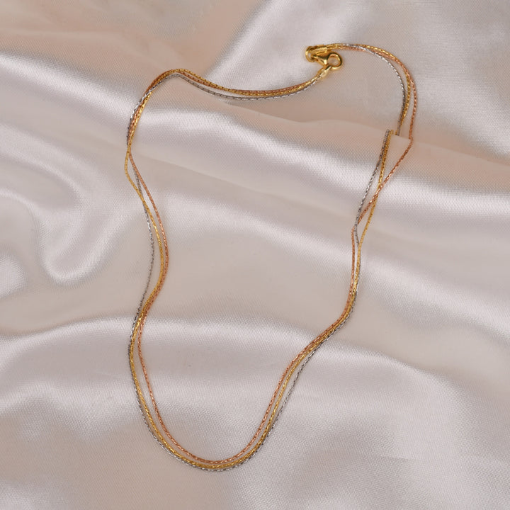 3 Line Triple Tone 925 Silver Chain