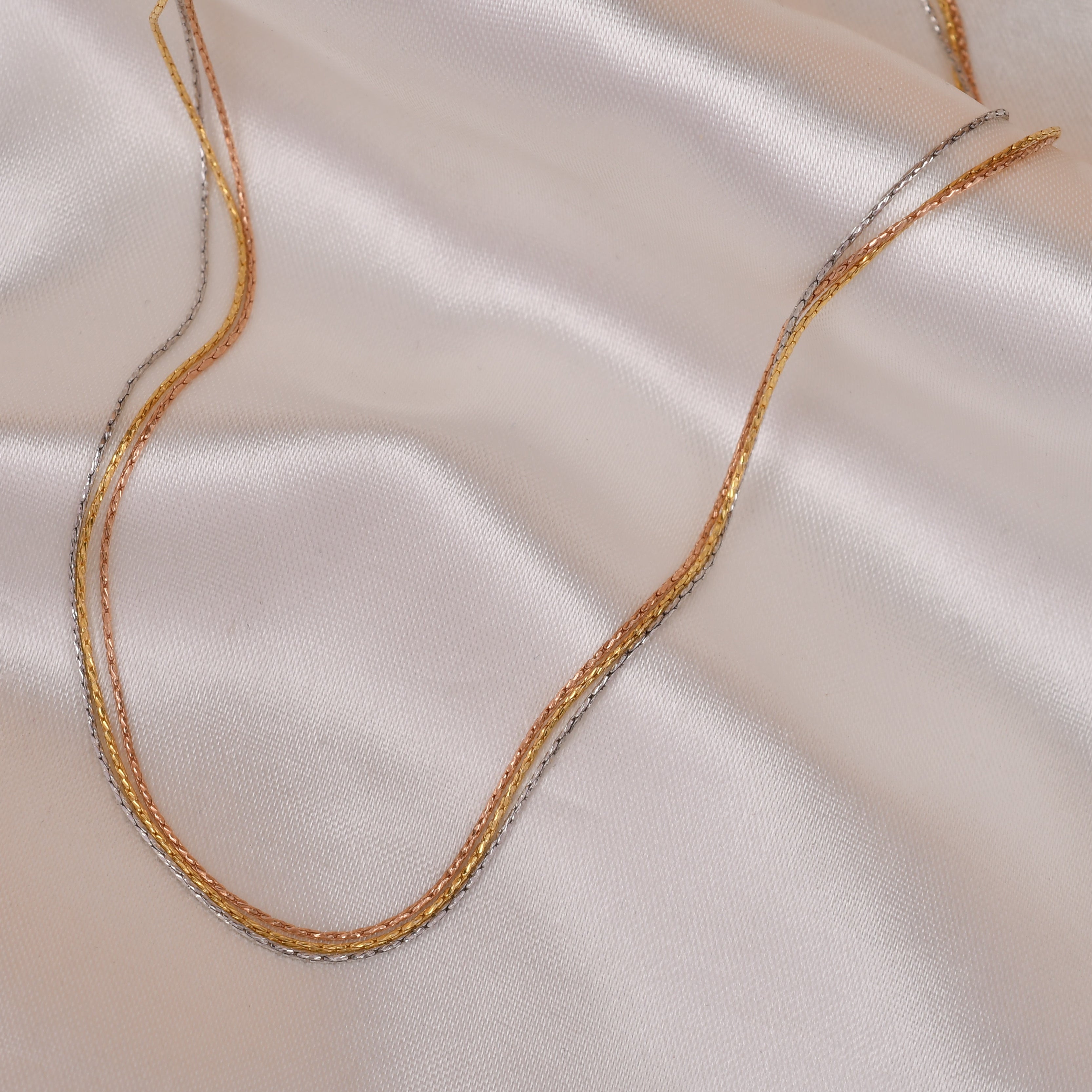 3 Line Triple Tone 925 Silver Chain