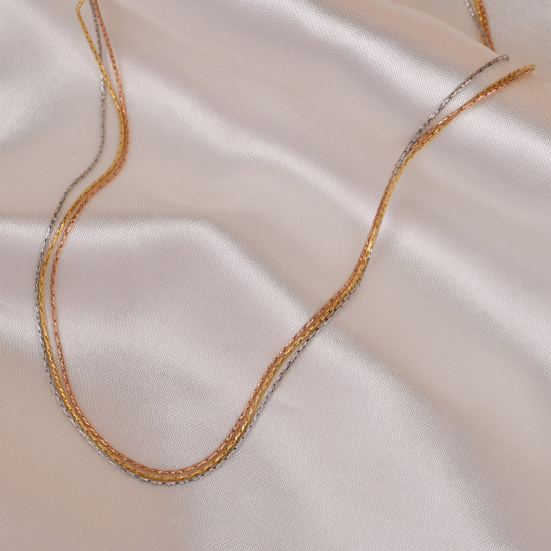 3 Line Triple Tone 925 Silver Chain