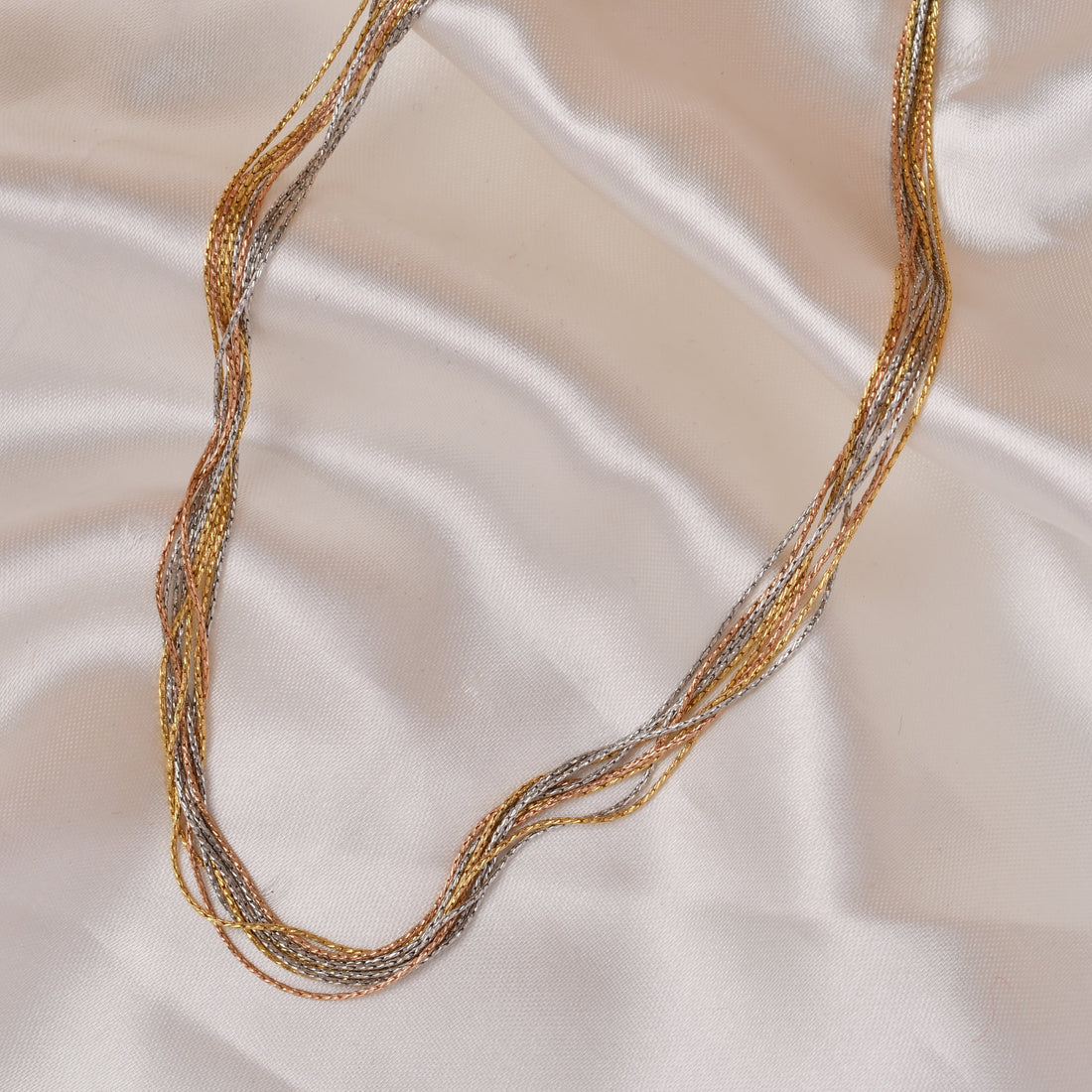 Triple Tone Multi Line 925 Silver Chain