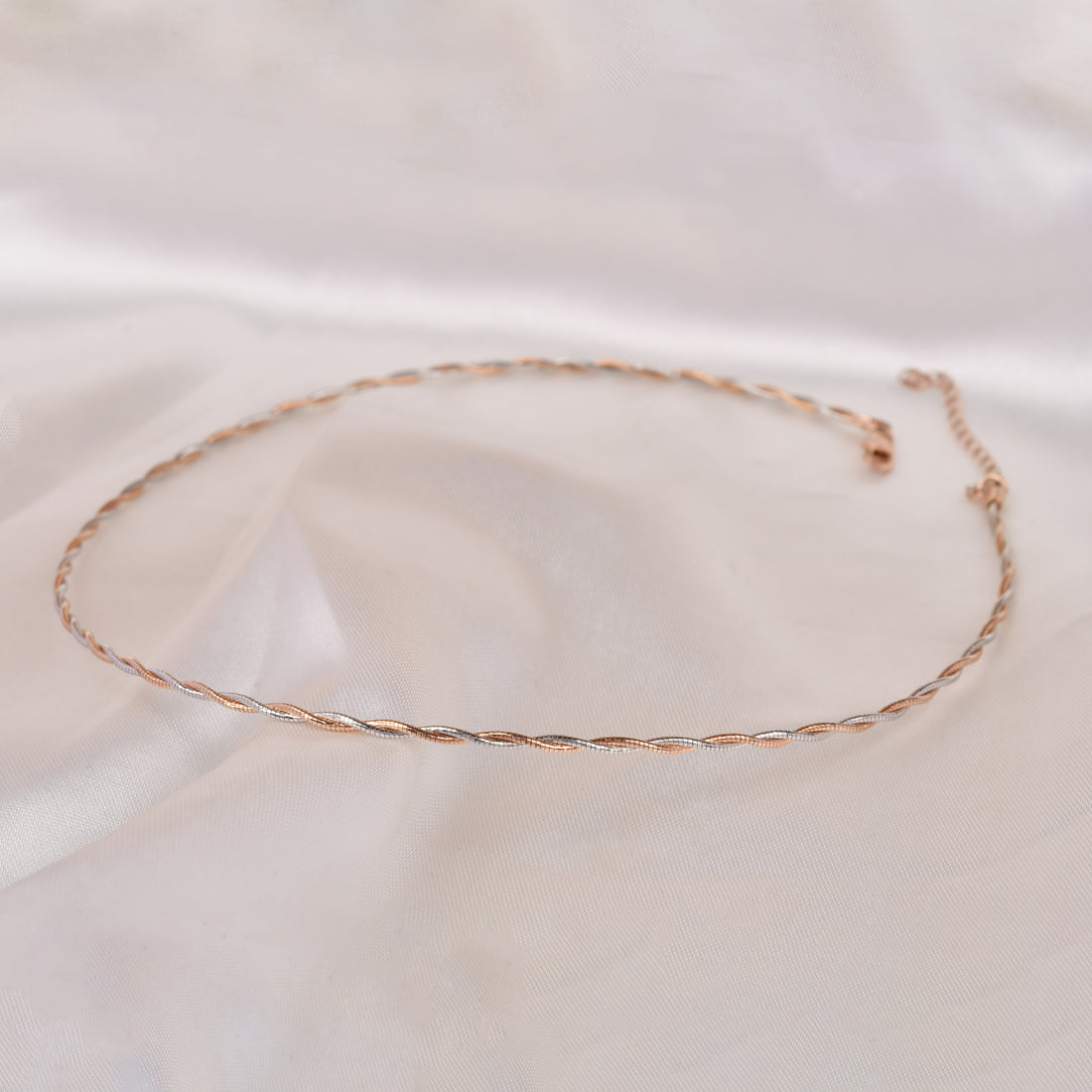 Dual Tone Twist 925 Silver Chain