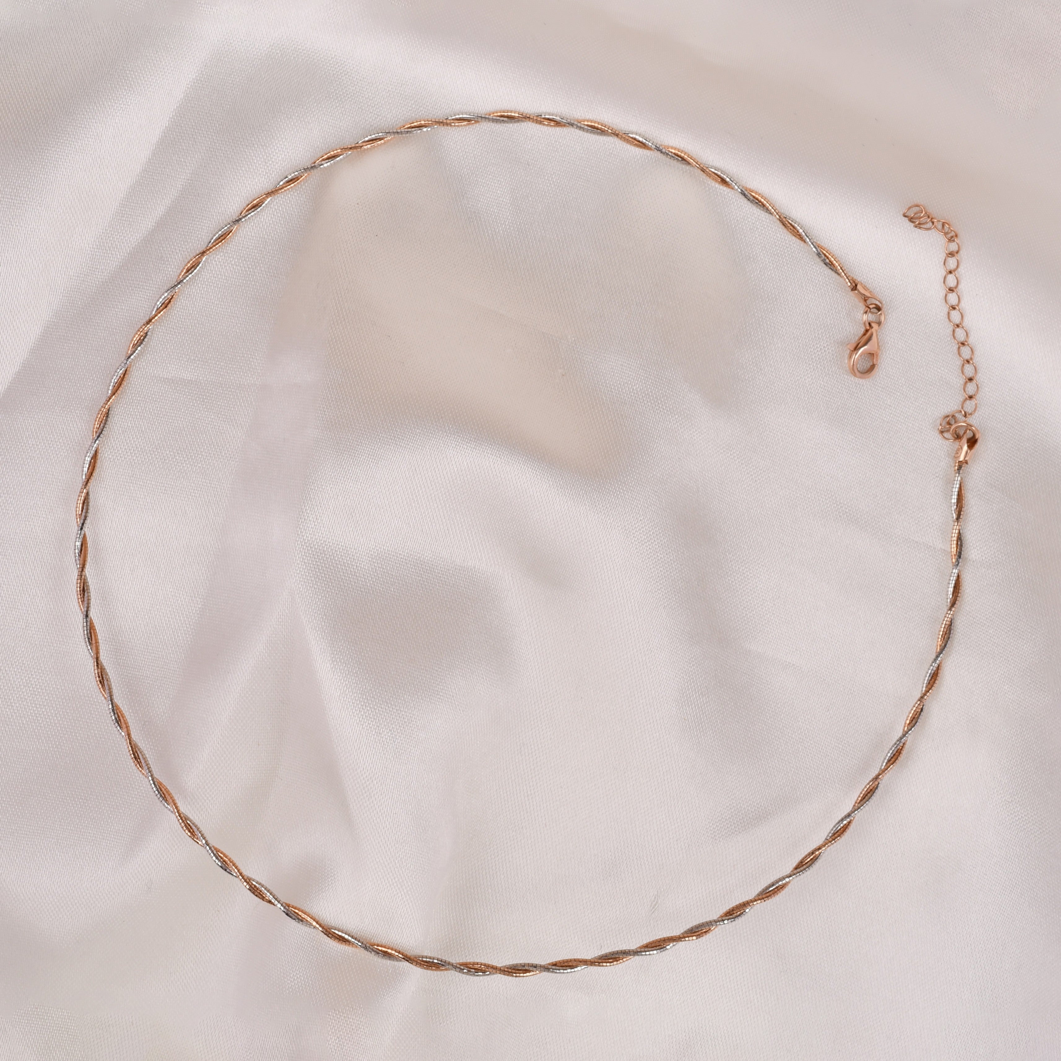 Dual Tone Twist 925 Silver Chain