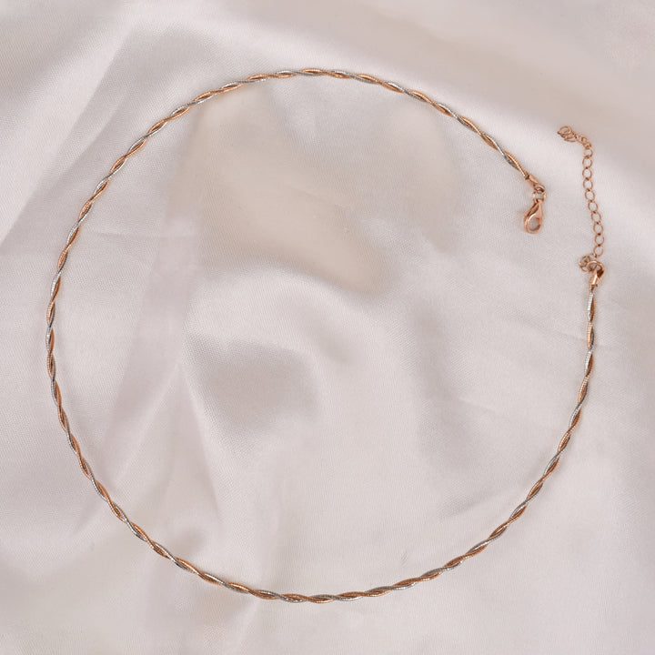 Dual Tone Twist 925 Silver Chain