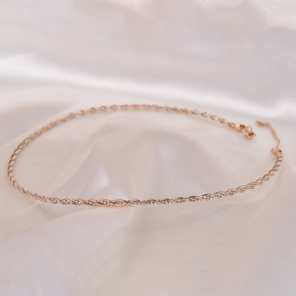 Dual Tone Weave 925 Silver Chain