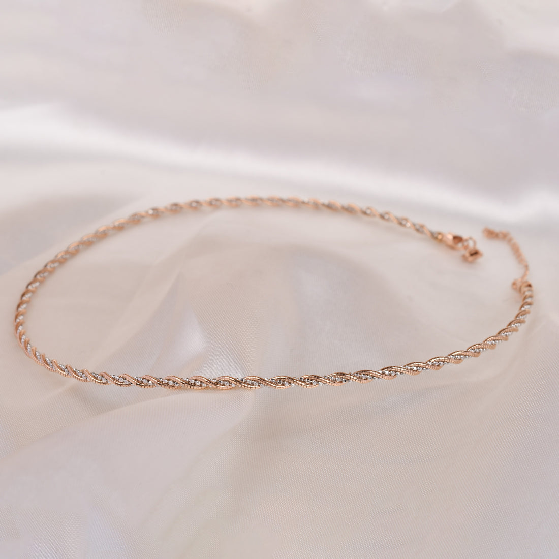 Dual Tone Weave 925 Silver Chain