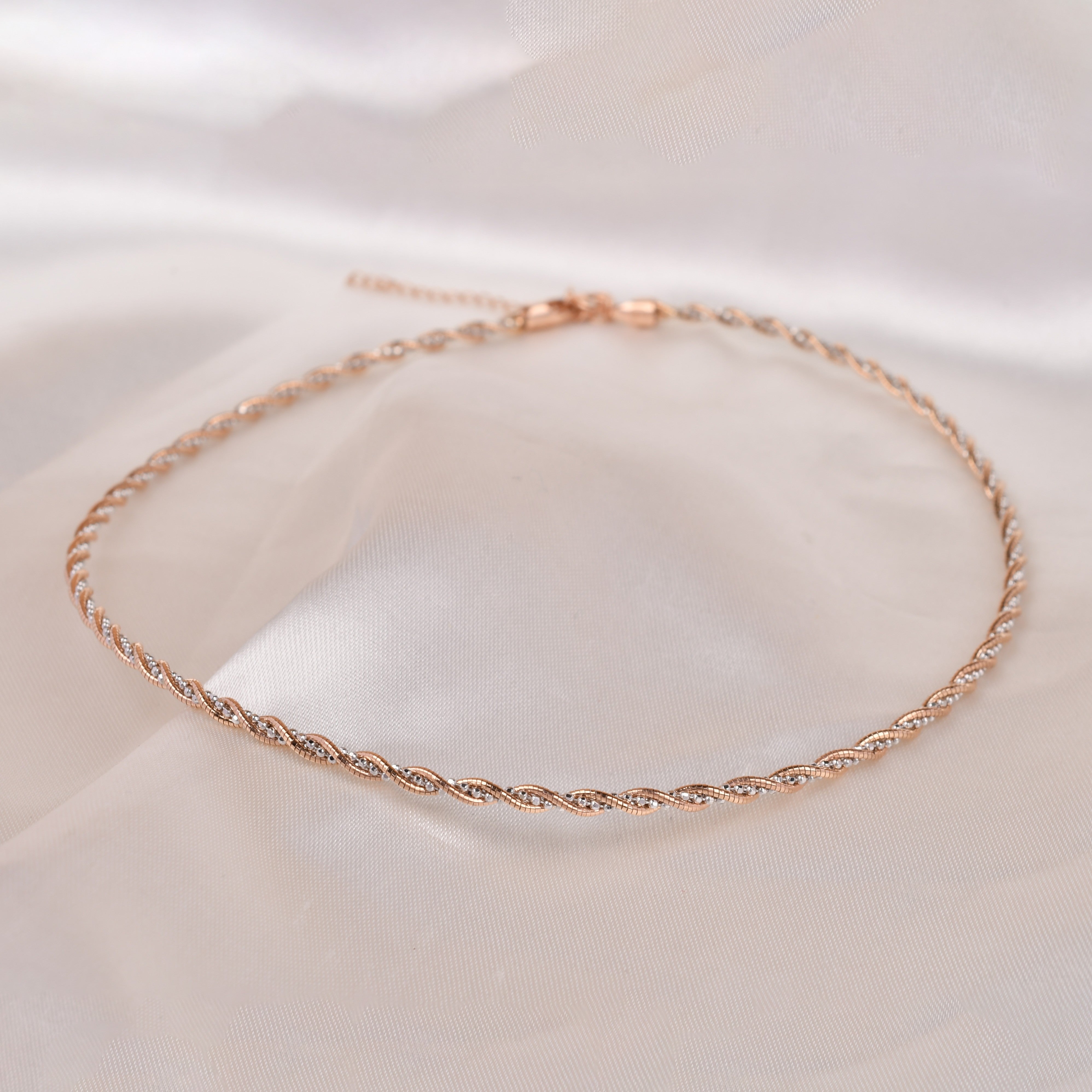 Dual Tone Weave 925 Silver Chain