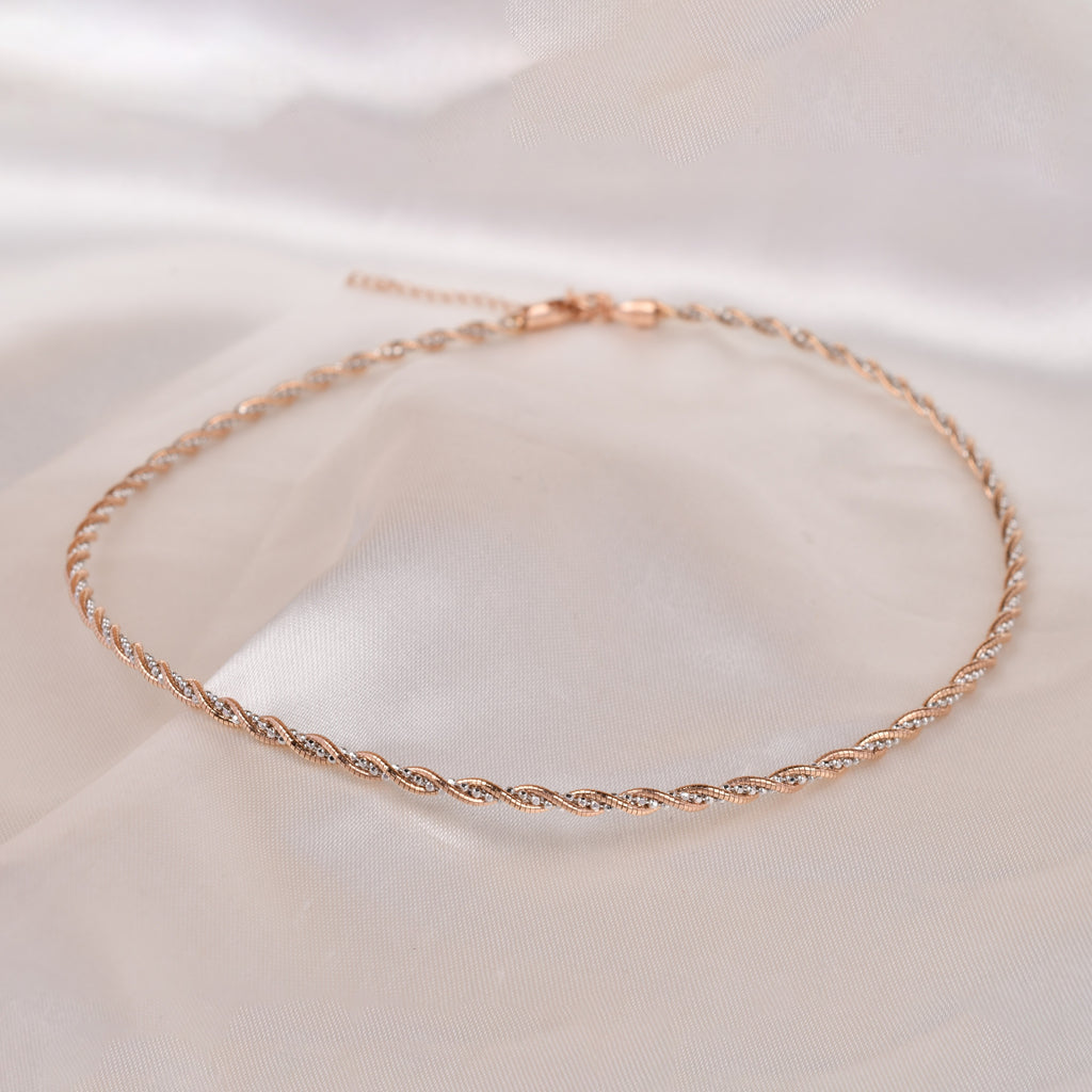 Dual Tone Weave 925 Silver Chain