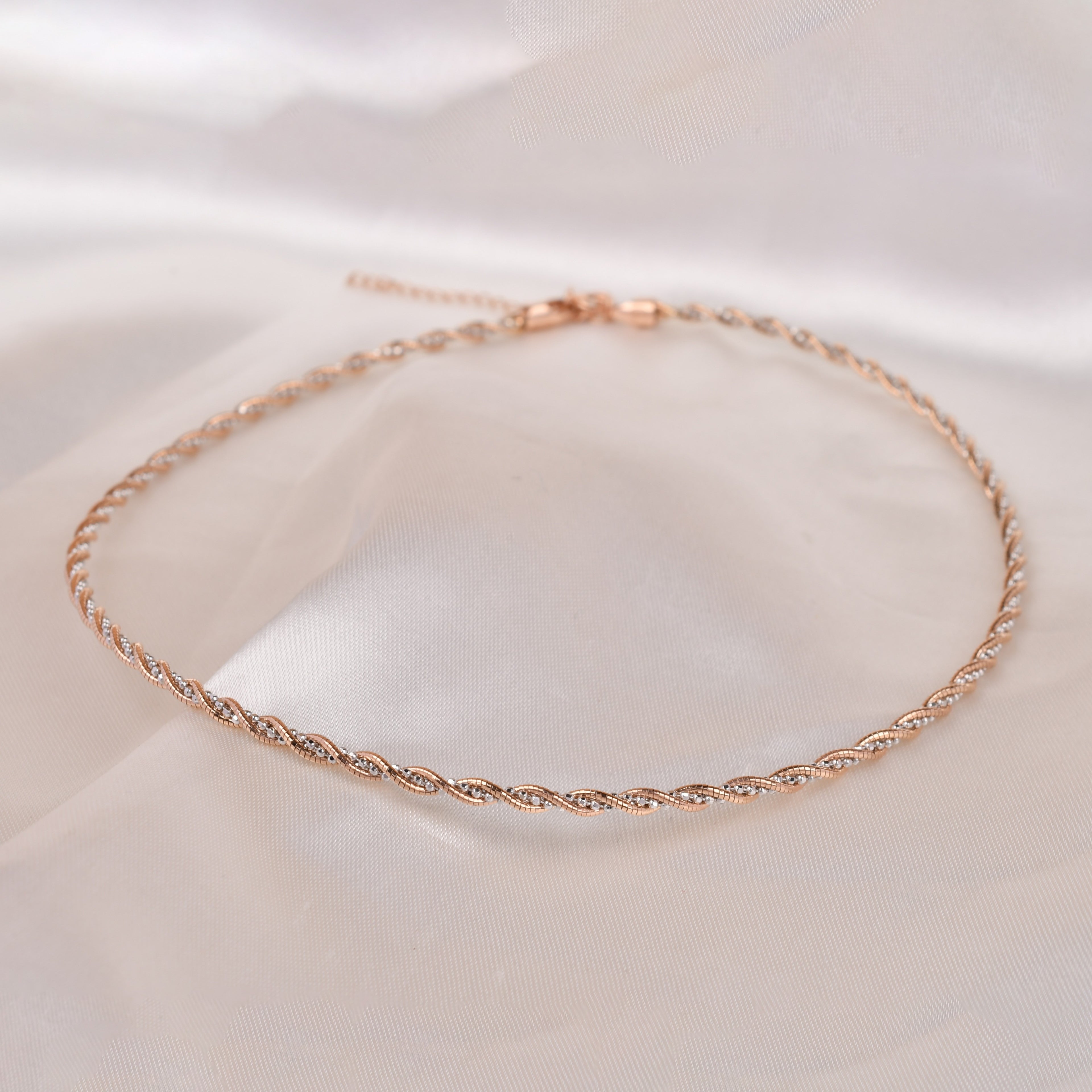 Dual Tone Weave 925 Silver Chain