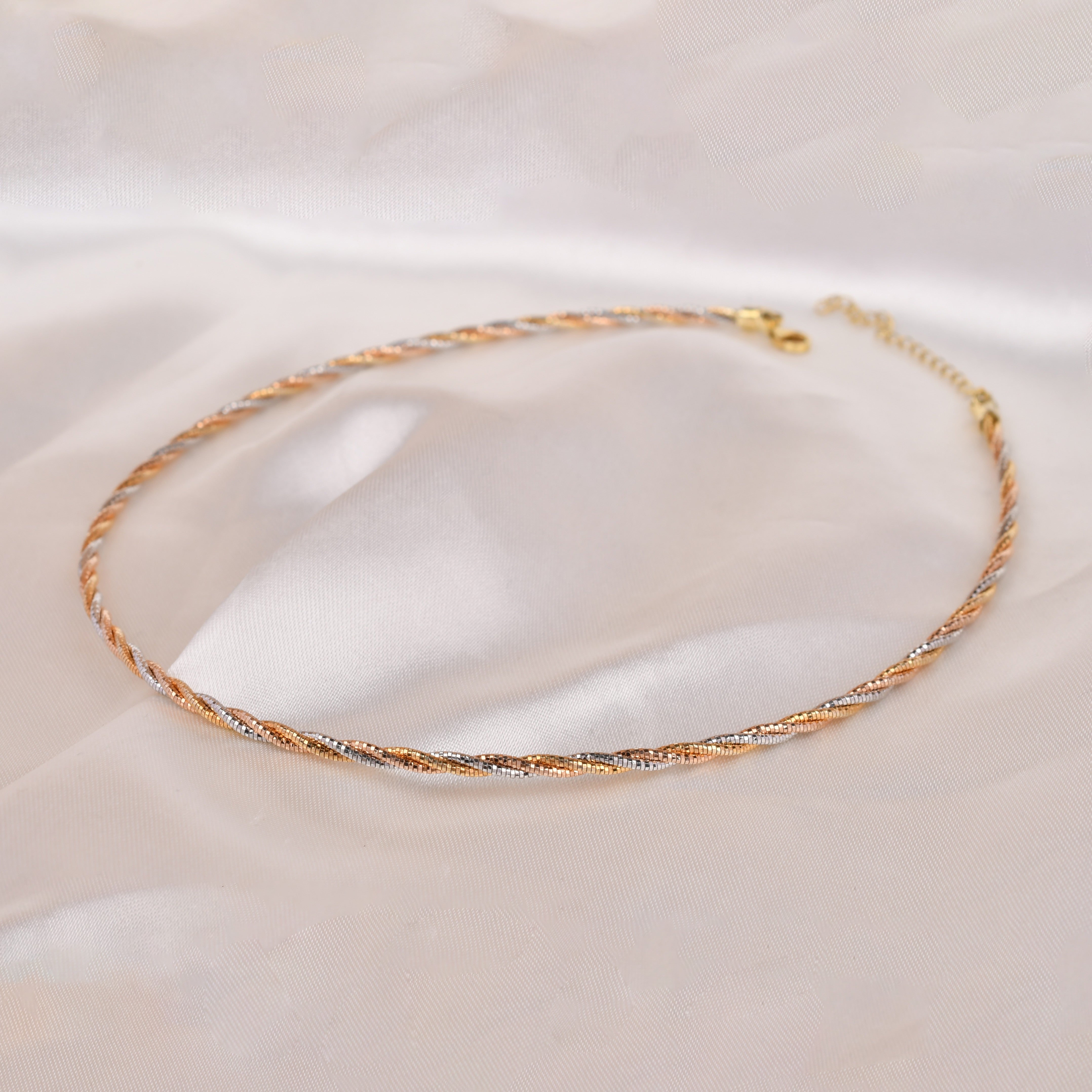 Triple Tone Twist 925 Silver Chain