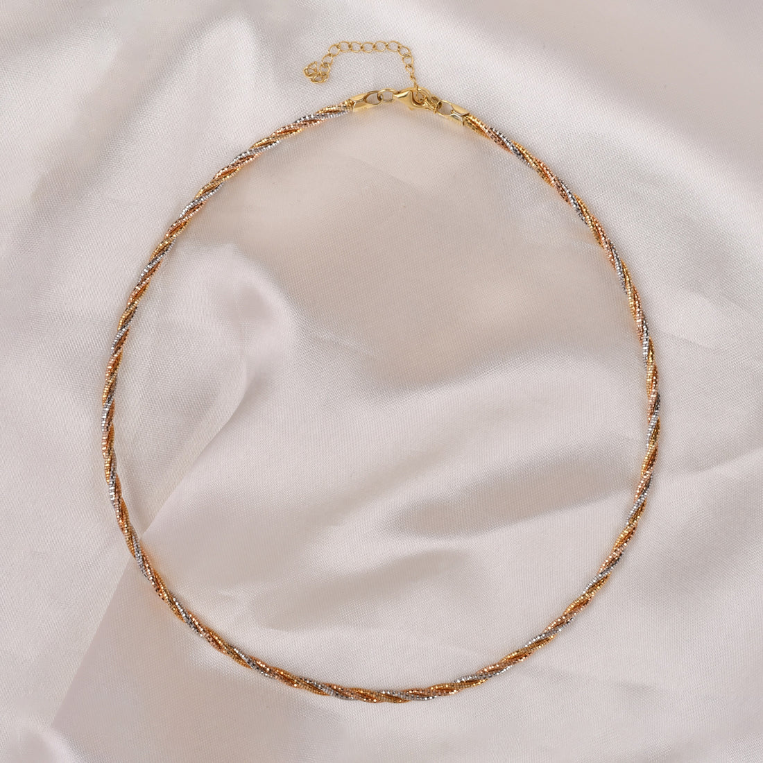 Triple Tone Twist 925 Silver Chain