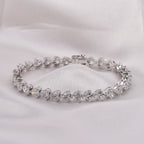 Heart Cut Swarovski Tennis Bracelet (White)
