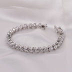 Heart Cut Swarovski Tennis Bracelet (White)