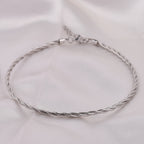 Twist Chain 925 Silver Anklet