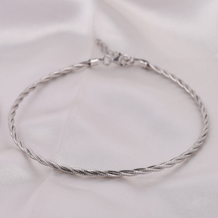 Twist Chain 925 Silver Anklet