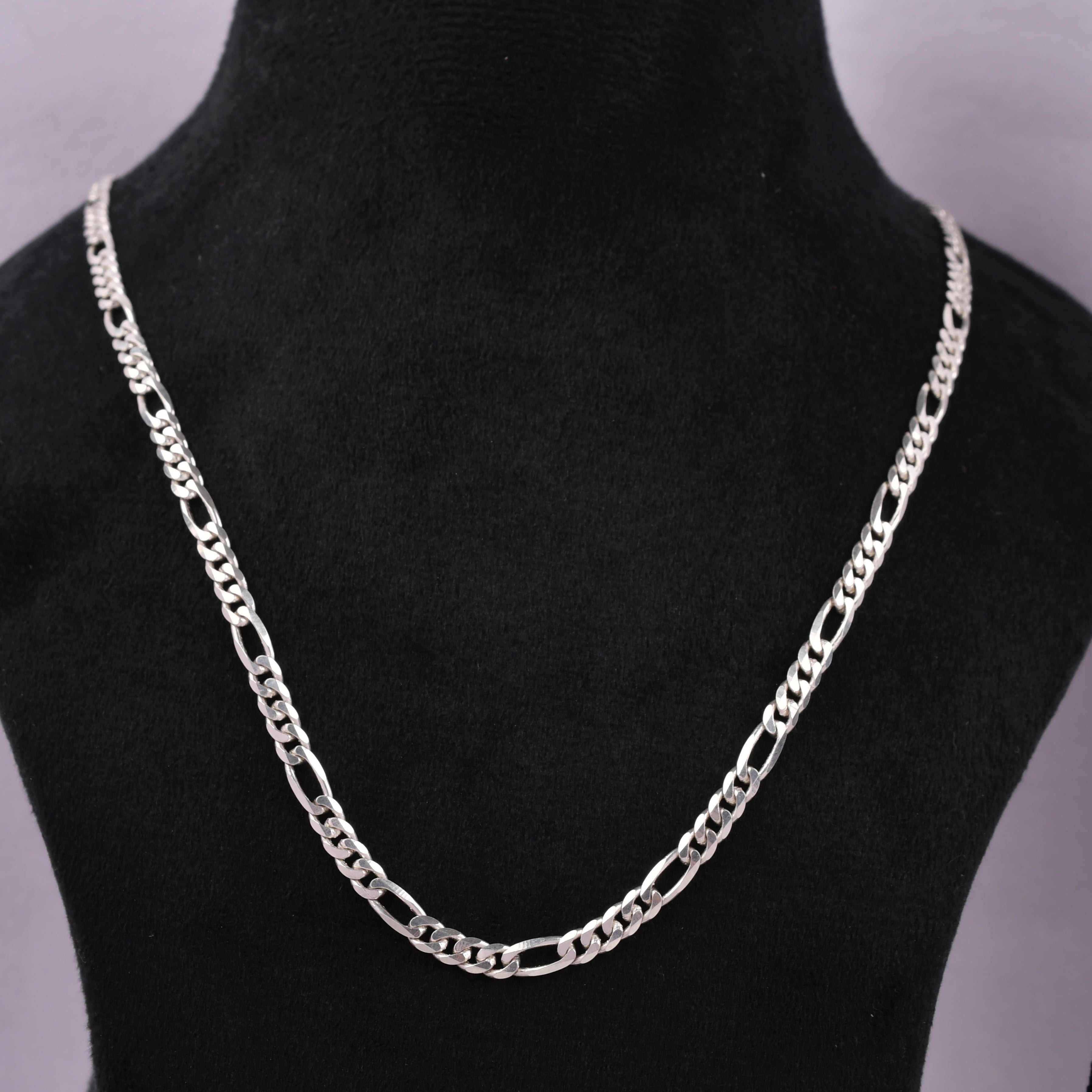 925 Sterling Silver Figaro Chain for Men