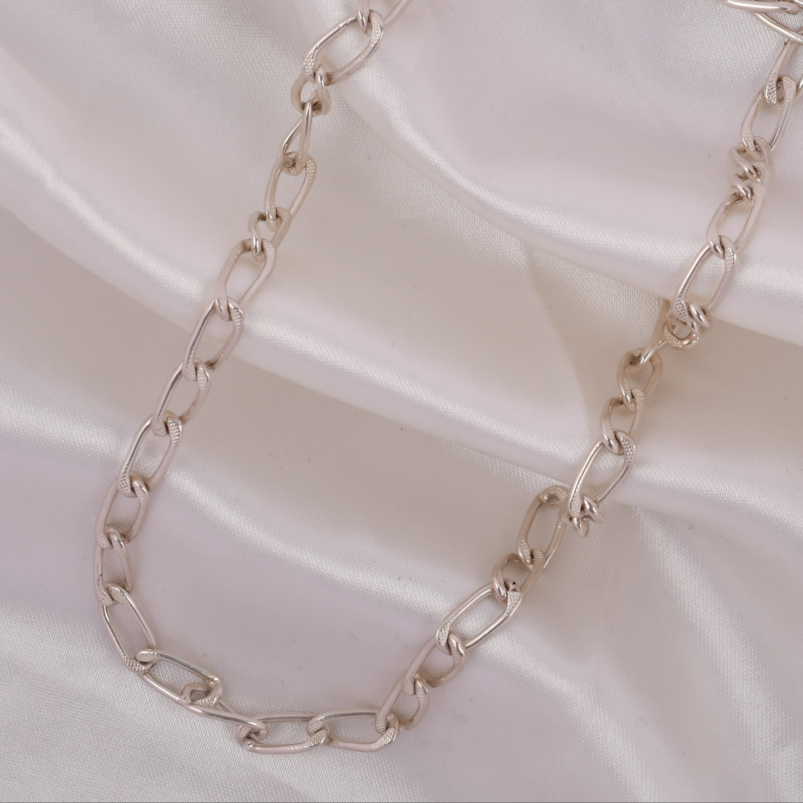 925 Sterling Silver Elongated Link Chain for Men