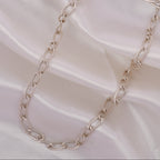 925 Sterling Silver Elongated Link Chain for Men