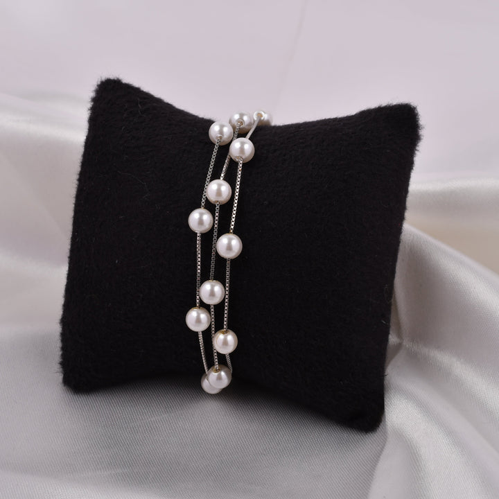 Triple Line Pearl Bracelet