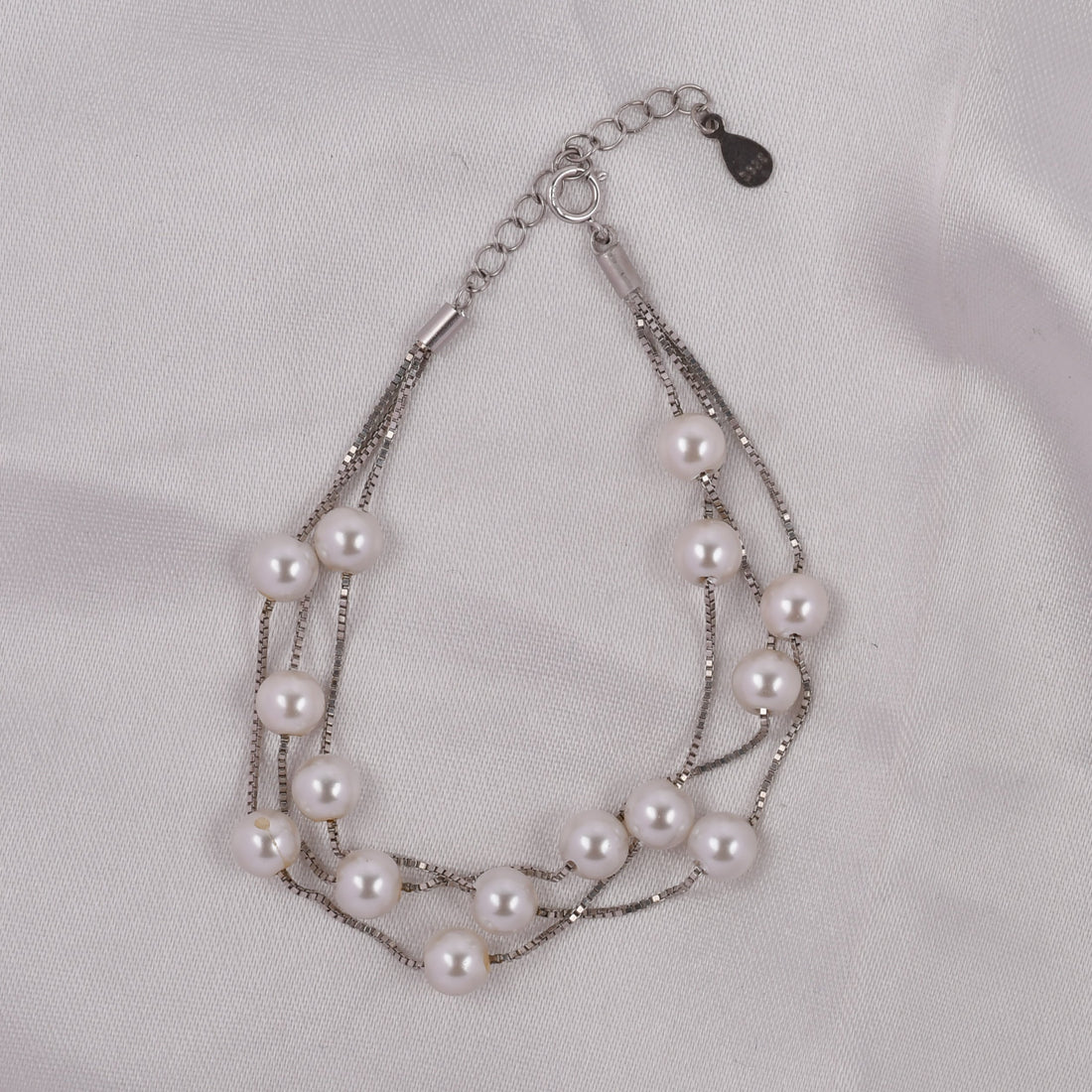 Triple Line Pearl Bracelet