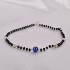 Nazar Black Bead 925 Silver Anklet