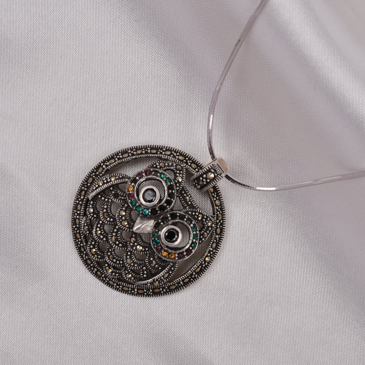 925 Sterling Silver Owl Pendant