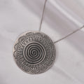 Spiral Mandala Oxidized 925 Silver Statement Pendant