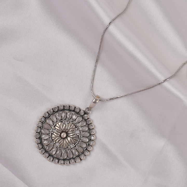 Floral Mandala 925 Silver Pendant