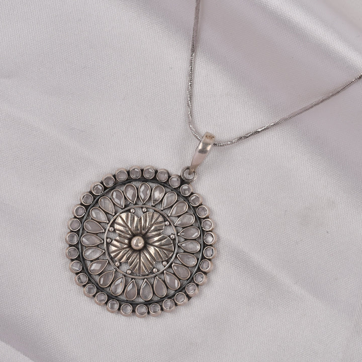 Floral Mandala 925 Silver Pendant
