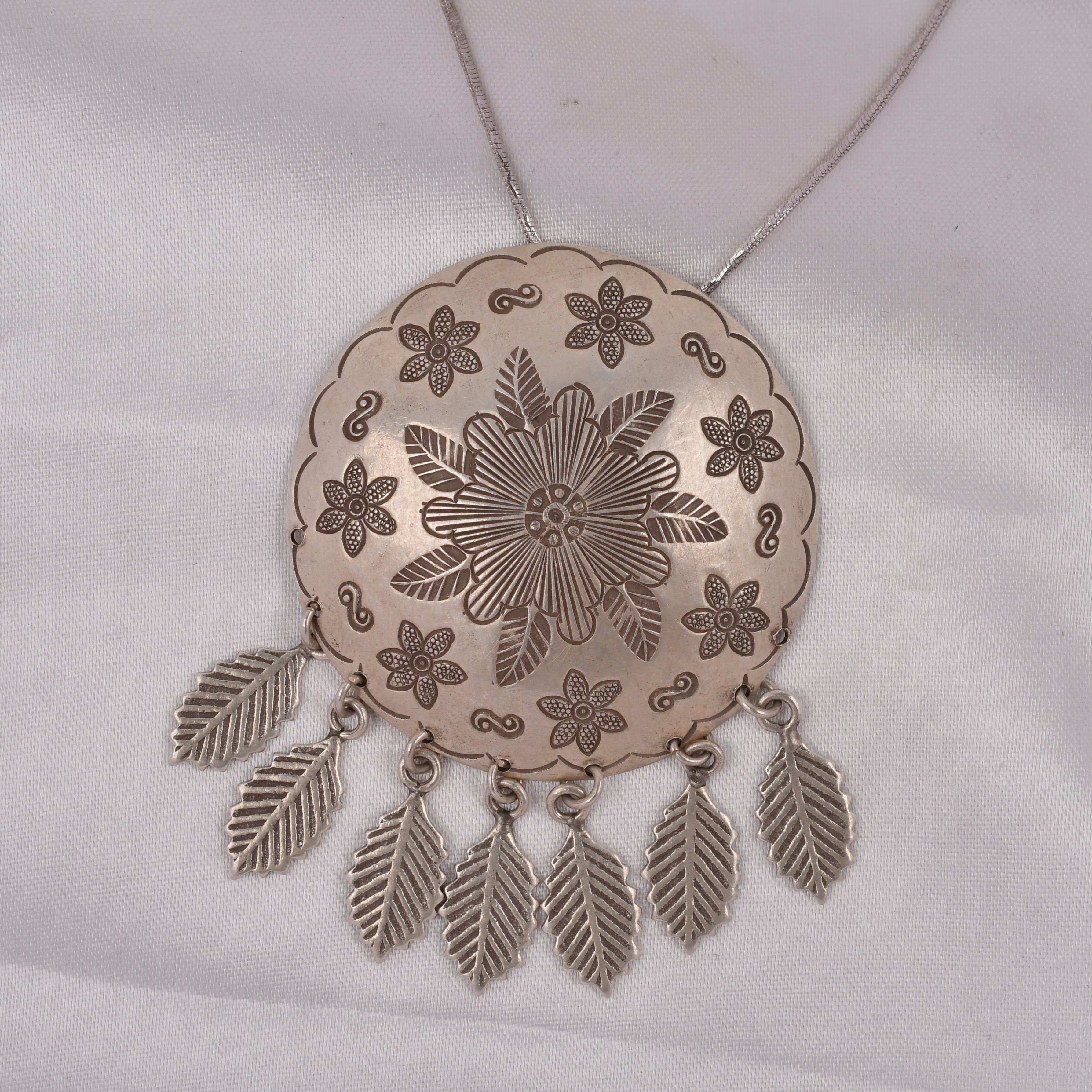Floral Leaf 925 Silver Pendant