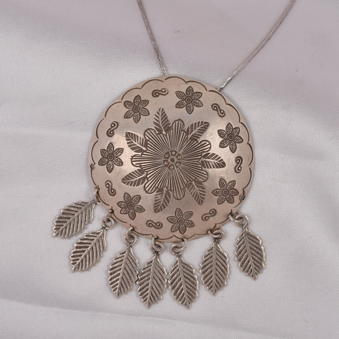 Floral Leaf 925 Silver Pendant