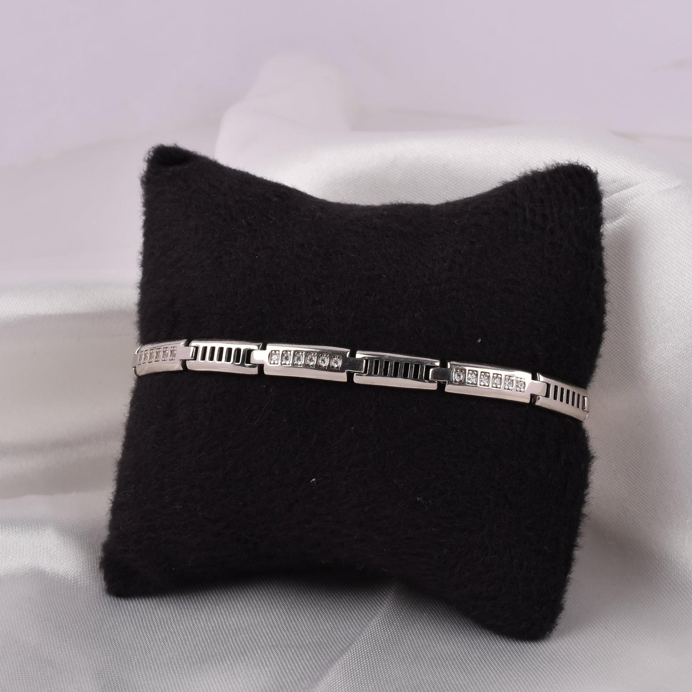 925 Silver Men's Geometric Link Bracelet
