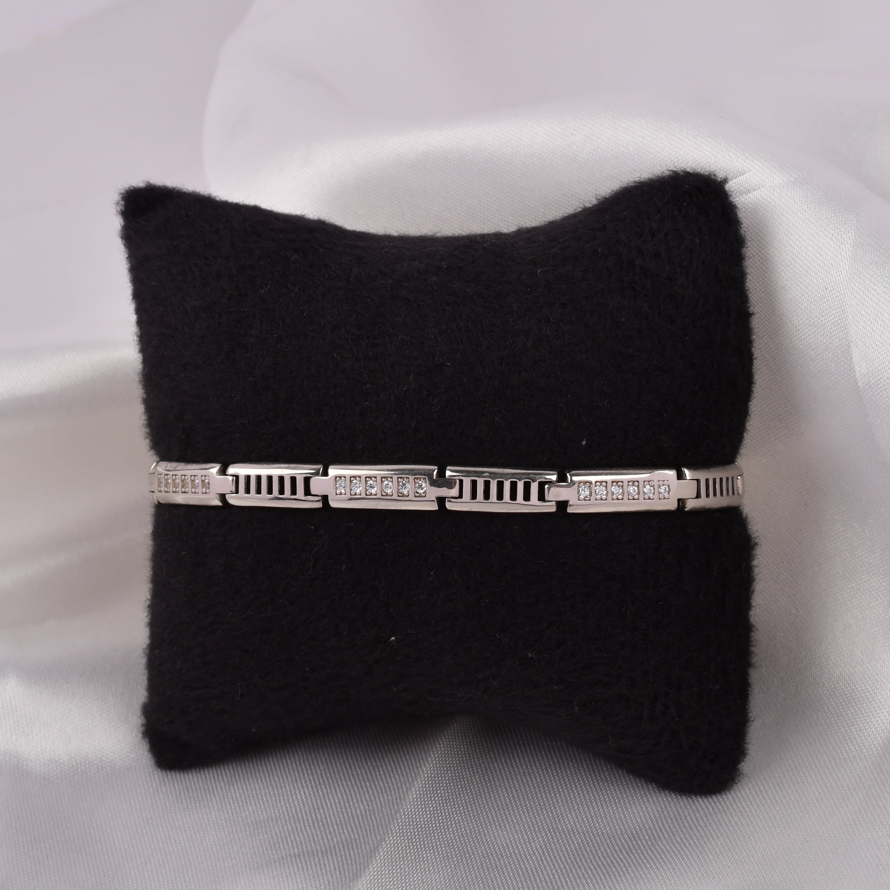 925 Silver Men's Geometric Link Bracelet