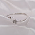 Luna Pearl Silver Bangle