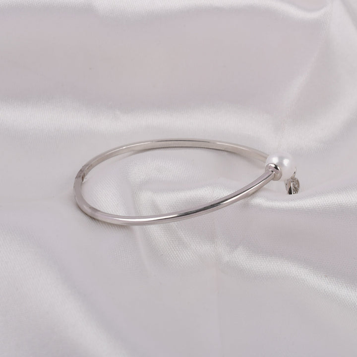 Luna Pearl Silver Bangle