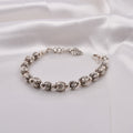 Engraved Bead Silver Bracelet