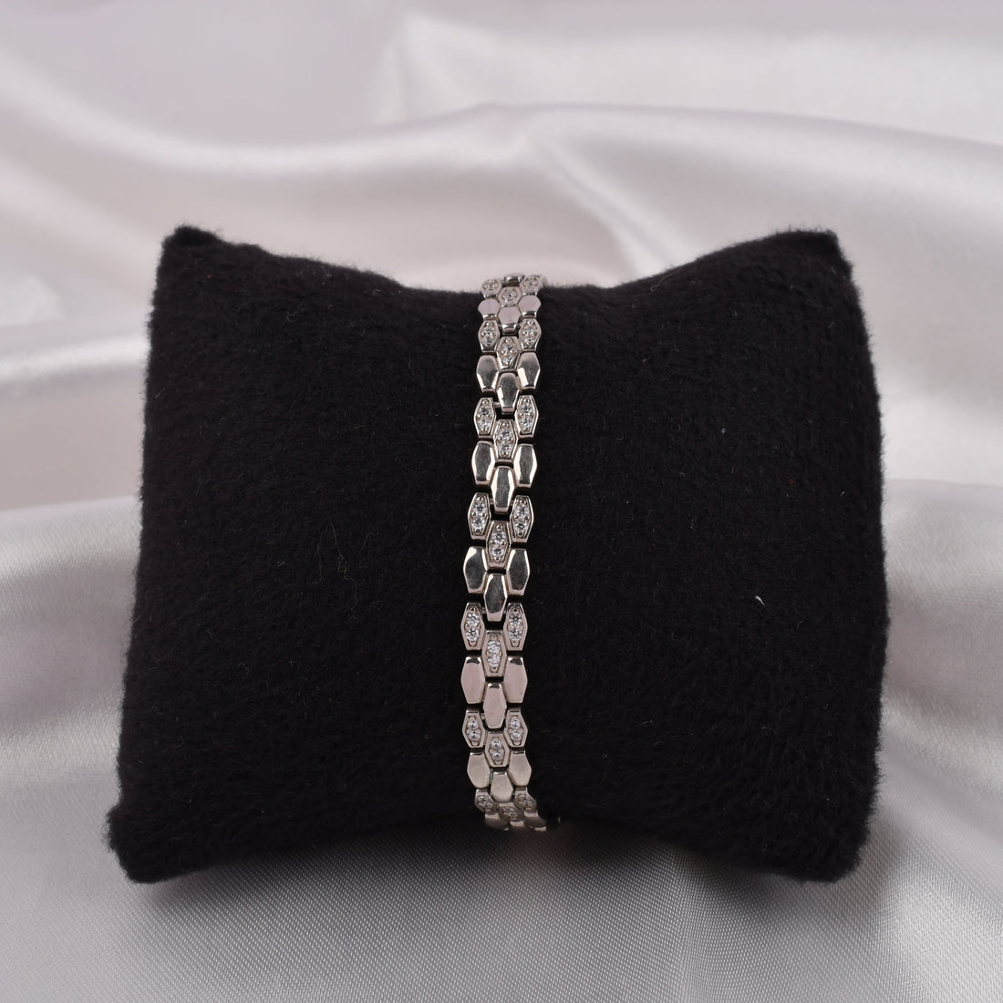 925 Silver Hexagon Link Bracelet for Men