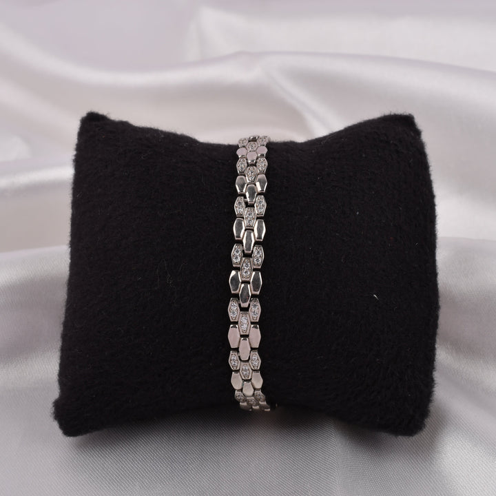 925 Silver Hexagon Link Bracelet for Men