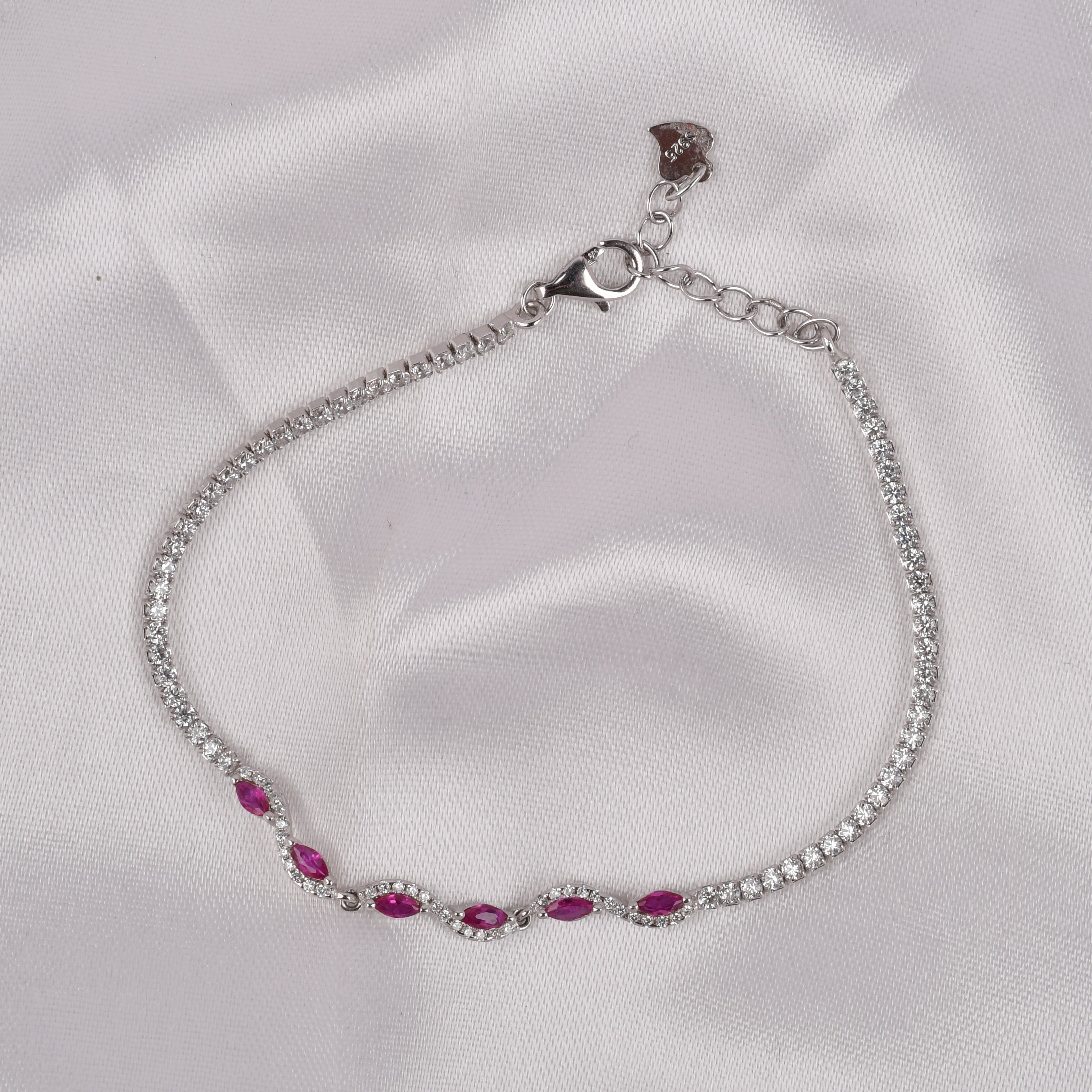Ruby Wave Tennis Bracelet