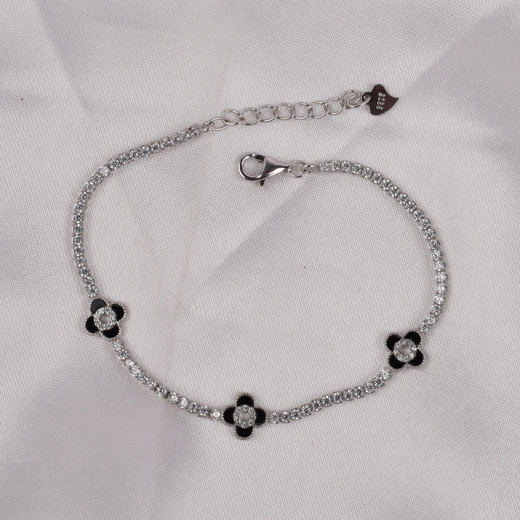 Clover 925 Silver Tennis Bracelet