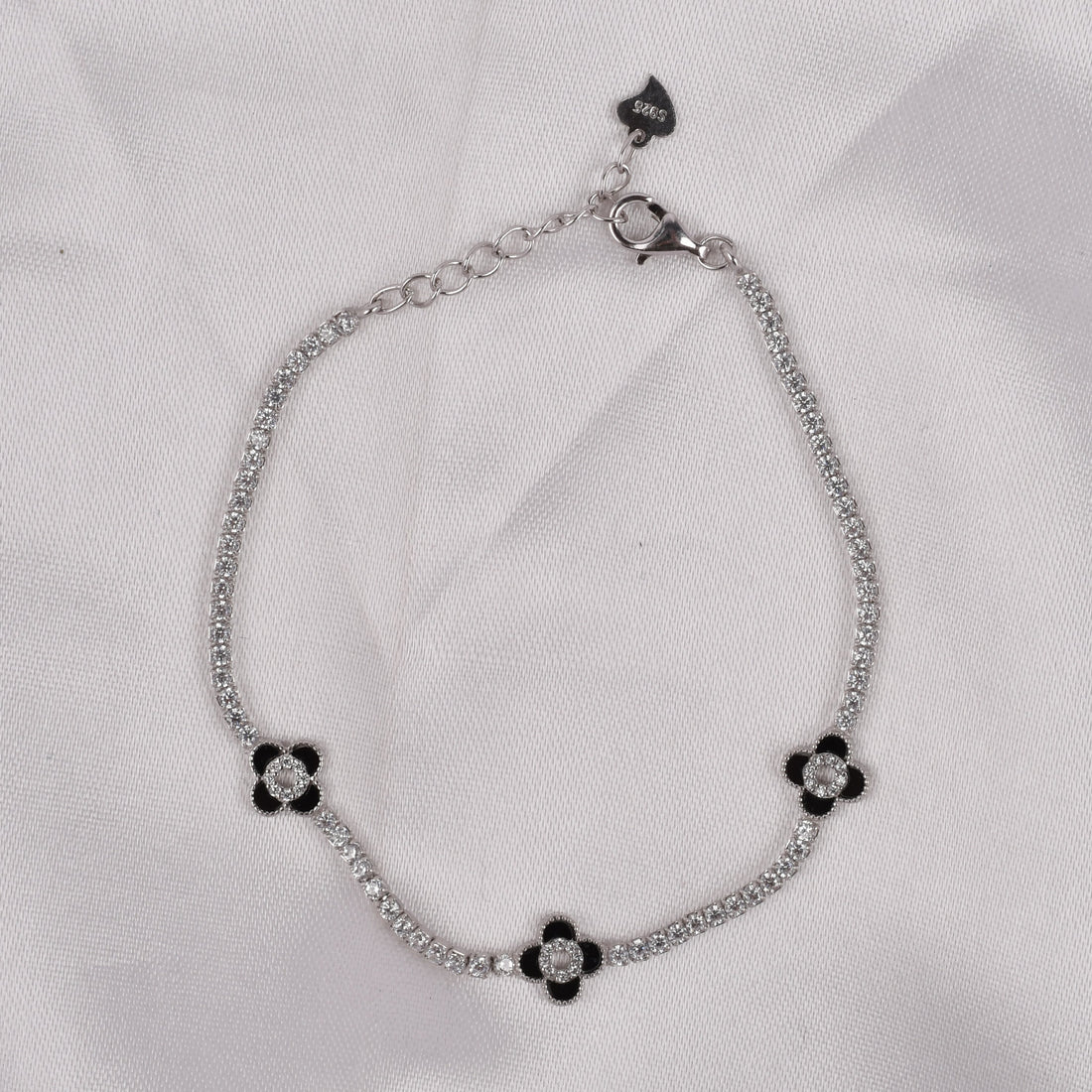 Clover 925 Silver Tennis Bracelet