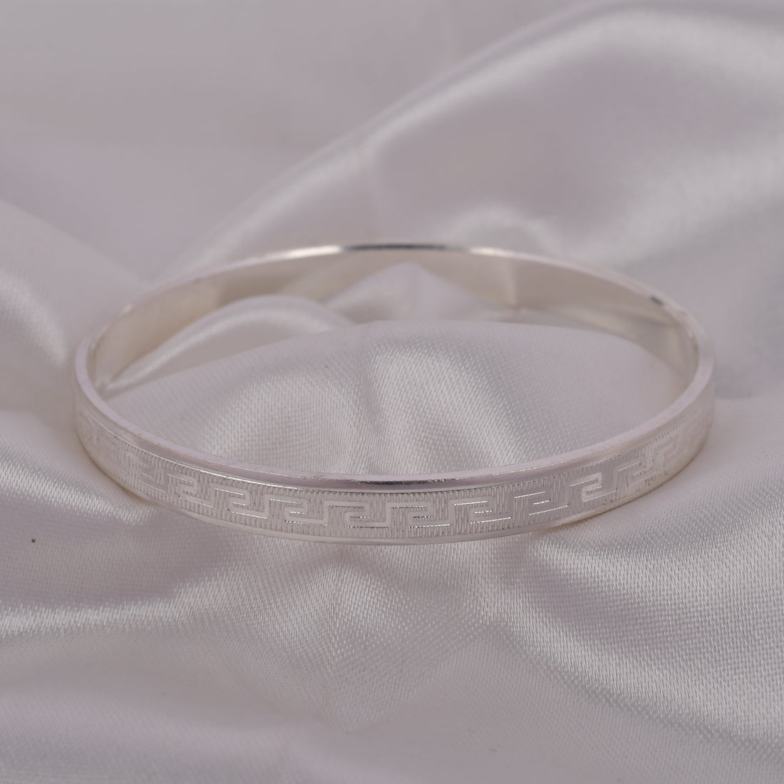 Greek Line 925 Silver Kada for Men