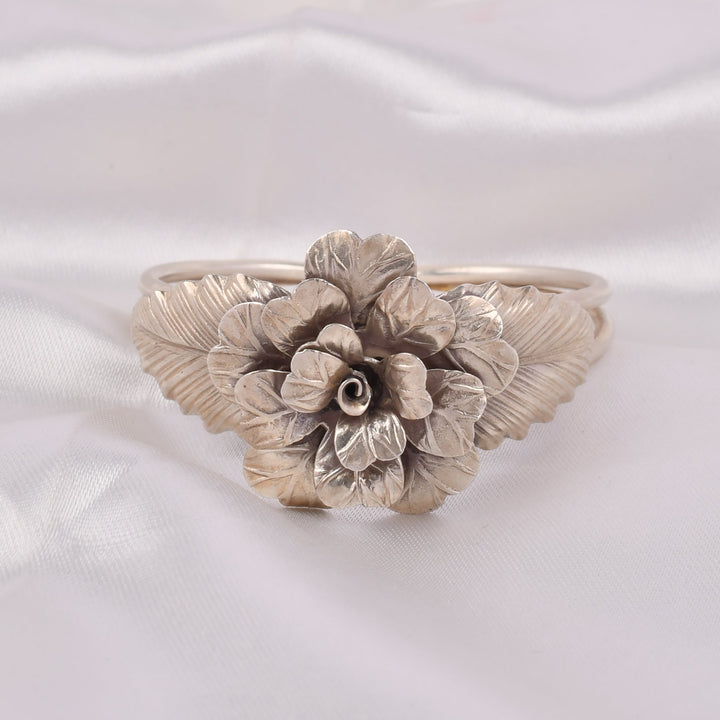 Petal Layer Silver Bangle