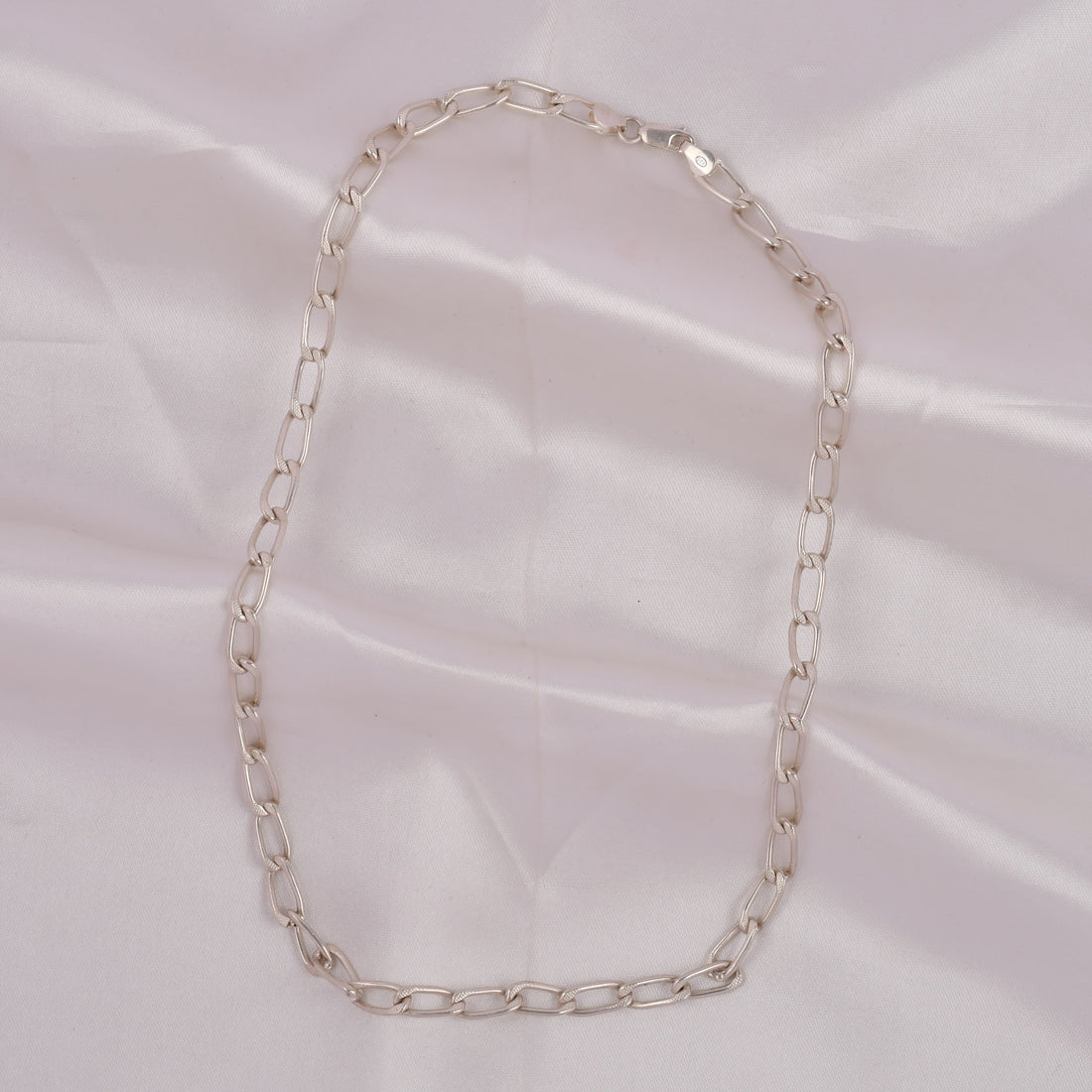 925 Sterling Silver Elongated Link Chain for Men