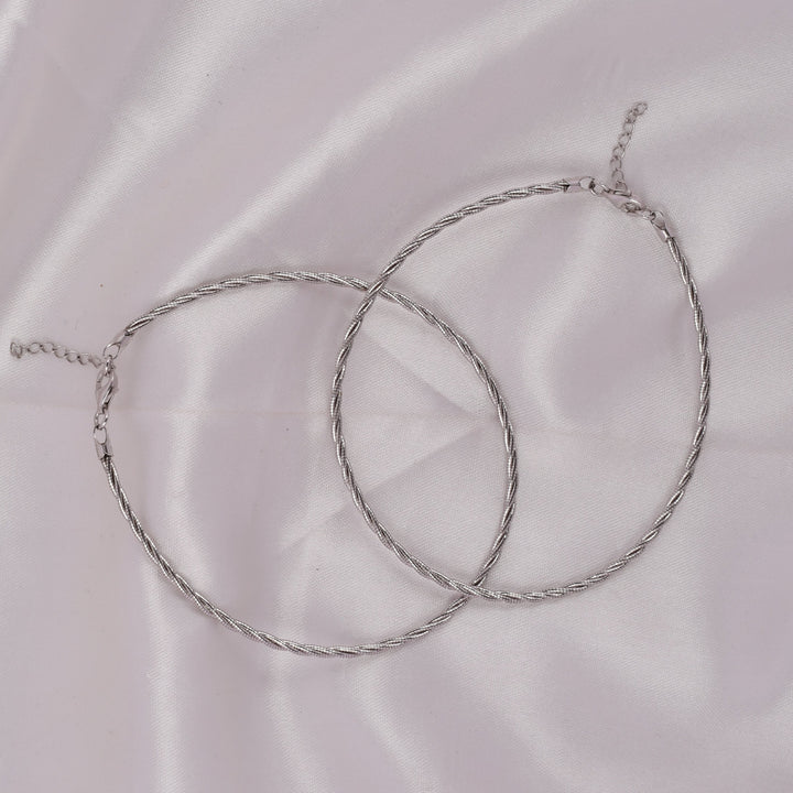 Twist Chain 925 Silver Anklet