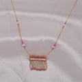 Pink Pearl Fringe Pendant with Chain